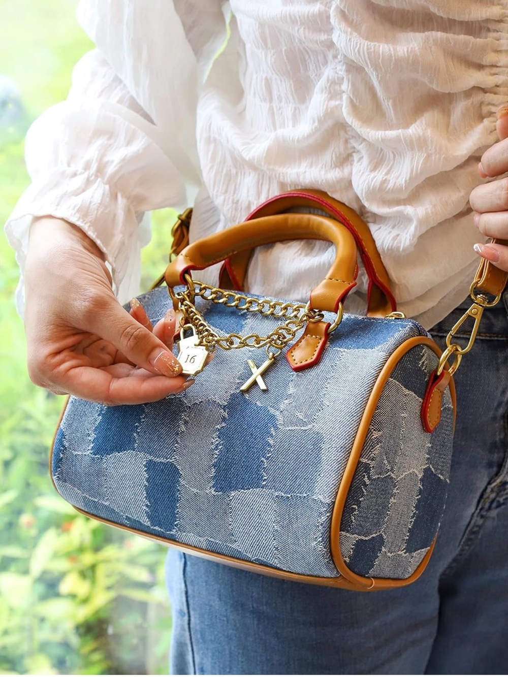 Mini Denim Speedy with Bag Charm